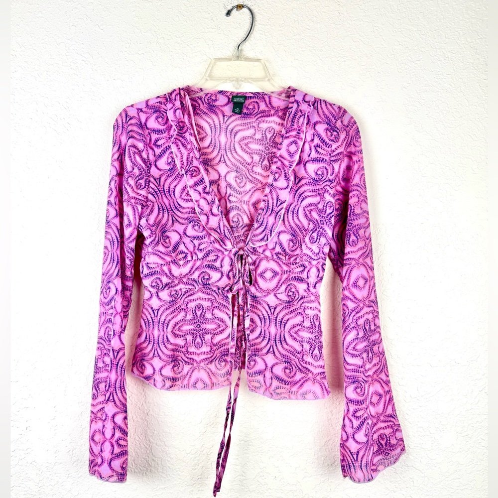 Wild Fable Women’s Semi-Sheer with Front Tie Blouse